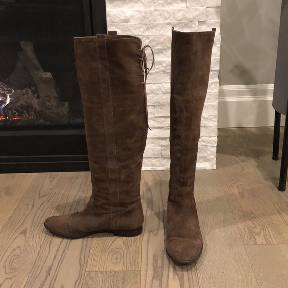 Lavorazione Artigiana Italian Suede Knee High Boots - Picture 6 of 8